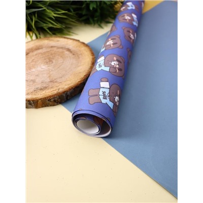 Упаковочная бумага «Teddy», blue (50*70 см)