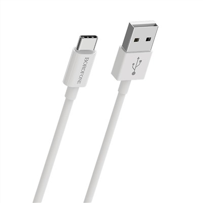 Кабель USB - Type-C Borofone BX22  100см 3A  (white)