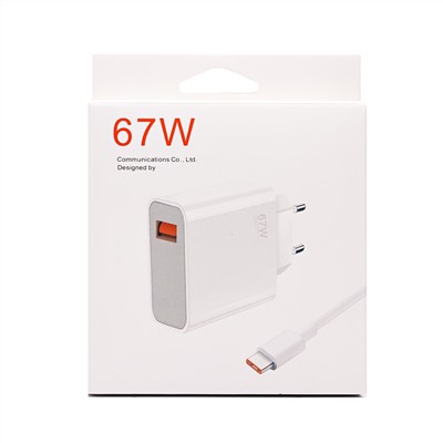 Адаптер Сетевой с кабелем ORG Xiaomi [BHR6035EU] USB 67W (USB/Type-C) (B) (white)