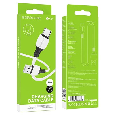 Кабель USB - Type-C Borofone BX84  100см 3A  (white)