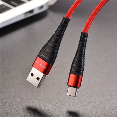 Кабель USB - Type-C Borofone BX32 Munificent  100см 3A  (red)