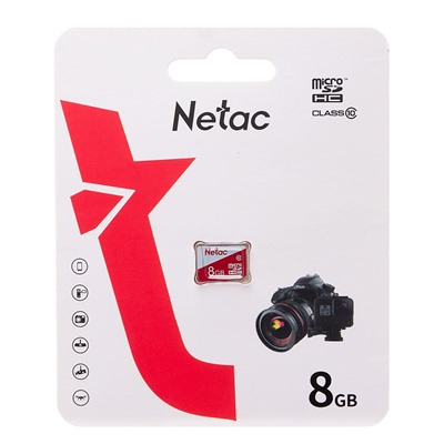 Карта флэш-памяти MicroSD  8 Гб Netac P500 Eco без адаптера (Class 10)