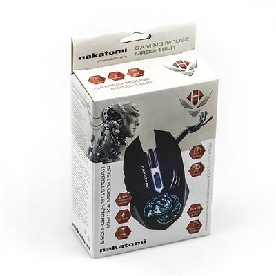 Мышь оптическая беспроводная Nakatomi Gaming mouse MROG-15UR RF, игровая