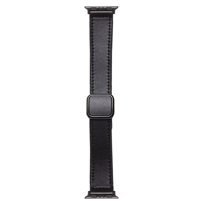 Ремешок - ApW38 Square buckle Apple Watch 42/44/45/49мм экокожа (black)