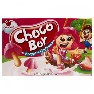 Печенье Йогурт и Клубника Choco Boy Orion, 40 г Акция