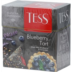 TESS. Pyramids Collection. BLUEBERRY TART (черный) карт.пачка, 20 пирамидки