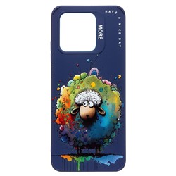 Чехол-накладка - SC335 для "Xiaomi Redmi 10C"  (овечка) (dark blue) (227176)
