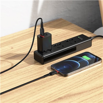 Кабель USB - Apple lightning Hoco X59 Victory  300см 2,4A  (black)