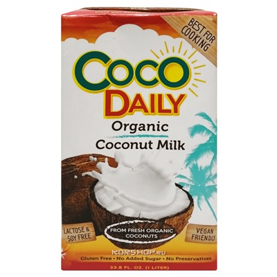 Органическое кокосовое молоко 17-19% Coco Daily, Филиппины, 1 л. Акция