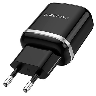 Адаптер Сетевой с кабелем Borofone BA36A High QC3.0 USB 3A/18W (USB/Micro USB) (black)