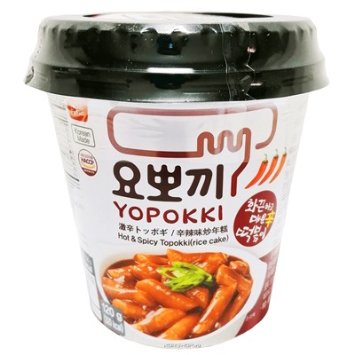 Токпокки с остро-пряным вкусом (стакан) Hot and Spicy Yopokki, Корея, 120 г. Акция