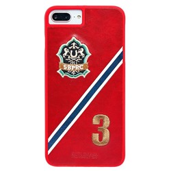 Чехол-накладка Santa Barbara Third series с кожаной вставкой для "Apple iPhone 7 Plus/8 Plus" (red)