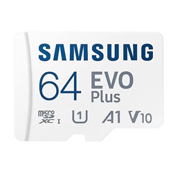 Карта флэш-памяти MicroSD 64 Гб Samsung +SD адаптер (class 10) UHS-1 U3+ Evo Plus (до130 MB/s)