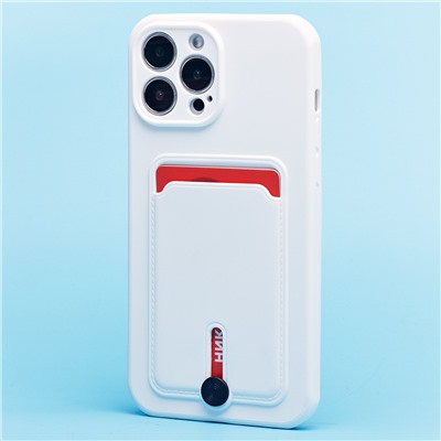 Чехол-накладка - SC304 с картхолдером для "Apple iPhone 13 Pro Max" (white) (218013)