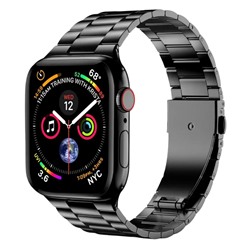 Ремешок - ApW36 металл блочный на застежке Apple Watch 42/44/45/49мм (black)