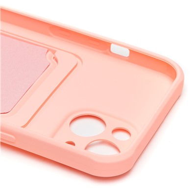 Чехол-накладка - SC304 с картхолдером для "Apple iPhone 13" (light pink)