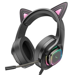 Компьютерная гарнитура Hoco W107 Cute cat (purple)