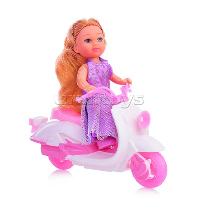 Кукла "Эвелин" с мотоциклом и питомцем, в коробке