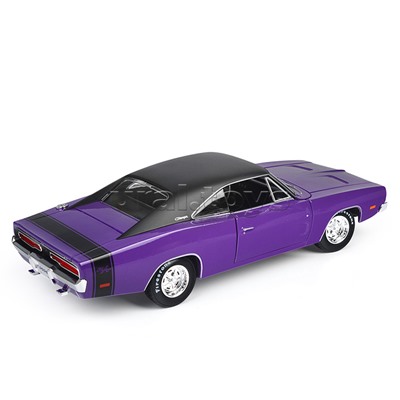 Машинка die-cast 1969 Dodge Charger R/T, 1:18,  фиолетовая, открывающиеся двери