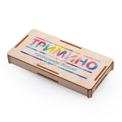 Игра "Тримино цветное" в деревянной коробке