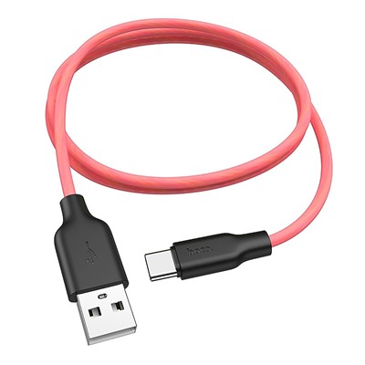 Кабель USB - Type-C Hoco X21 Plus Silicone  100см 3A  (black/red)