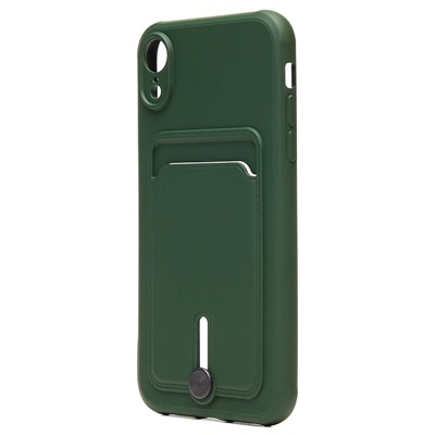 Чехол-накладка - SC304 с картхолдером для "Apple iPhone XR" (dark green) (208676)