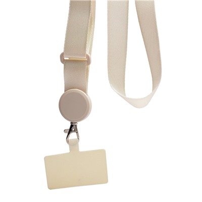 Шнурок текстильный на шею с карабином (плоский широкий) (white)