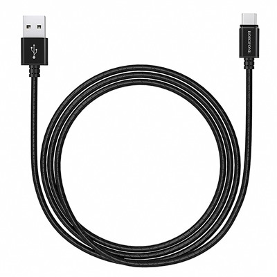 Кабель USB - Type-C Borofone BU1 магнитный (повр.уп)  120см 3A  (black)