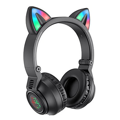 Bluetooth-наушники полноразмерные Borofone BO18 cat ear (повр. уп.) (black)