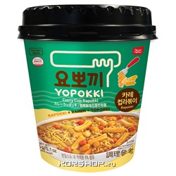 Рисовые клецки с лапшой (рапокки) в соусе Карри Curry Yopokki, Корея, 145 г Акция