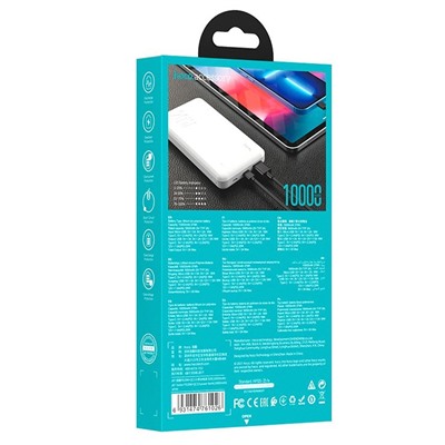 Внешний аккумулятор Hoco J87 PD CQ 10000mAh Type-C/USB/Type-C (white)