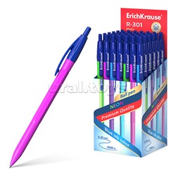 Ручка шариковая автоматическая R-301 Neon Matic 0.7, цвет чернил синий (в коробке по 50 штук)