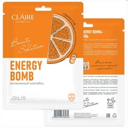 Dilis Collagen Active Pro CLAIRE Тканевая маска «Energy Bomb» витаминный коктейль 27мл