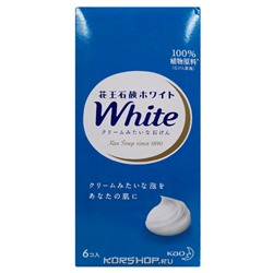 Кусковое туалетное мыло с цветочным ароматом White KAO (6 шт.), Япония, 510 г Акция
