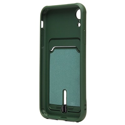 Чехол-накладка - SC304 с картхолдером для "Apple iPhone XR" (dark green) (208676)