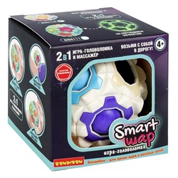 Игра-головоломка 2в1 Smart Шар-массажёр, Bondibon, BOX 7,6x7,6x7,6 см, цвет базы белый.