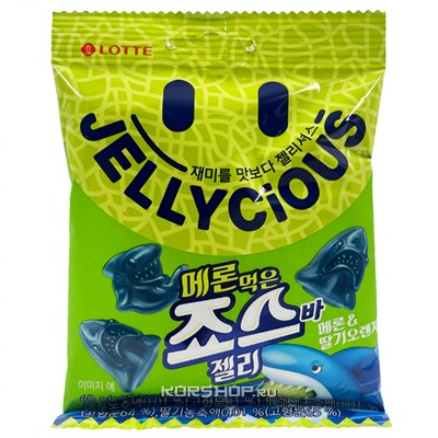 Мармелад со вкусом дыни Melon Jellycious Lotte, Корея, 60 г Акция